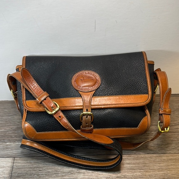 Dooney & Bourke Black and Brown Leather Bag - Picture 1 of 9